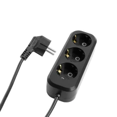 Удлинитель 3-местный б/з Stekker, HM01-30-03, 3м, 3x0,75, серия Home (У10-430), черный STEKKER 50419