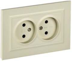 BRITE Роз. 2-я без з/к/ш 10А в сб. РС12-2-БрКр беж. IEK BR-R20-10-K10-F