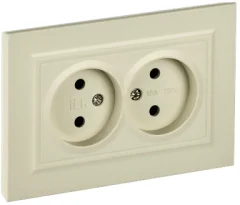 BRITE Роз. 2-я без з/к/ш 10А в сб. РС12-2-БрКр беж. IEK BR-R20-10-K10-F