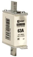 Плавкая вставка ППН-33 100/ 63А габарит 00С EKF fus-33/100/63