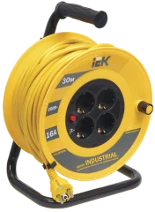 Катушка УК30 4 места 2P+PE/30м 3х1,5мм2 "Industrial" IEK WKP15-16-04-30