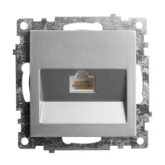 Розетка компьютерная 1-местная RJ-45 (механизм), серия Катрин, GLS00-7107-03, серебро STEKKER 39585