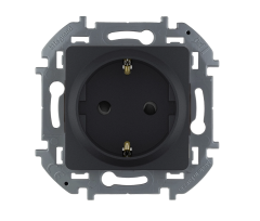Розетка 2К+З со шторками - немецкий стандарт - 16 А - 250 В~ - INSPIRIA - антрацит Legrand 673733