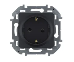 Розетка 2К+З со шторками - немецкий стандарт - 16 А - 250 В~ - INSPIRIA - антрацит Legrand 673733