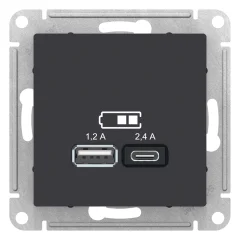 Розетка USB Type-CxUSB, карбон Systeme Electric ATN001039