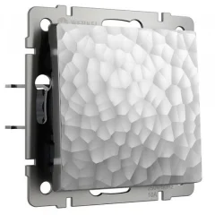 Выключатель одноклавишный проходной (серебряный) Hammer W1212006 Werkel a052079