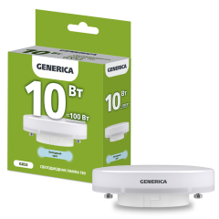 Лампа LED T80 таблетка 10Вт 230В 6500К GX53 GENERICA LL-T80-10-230-65-GX53-G