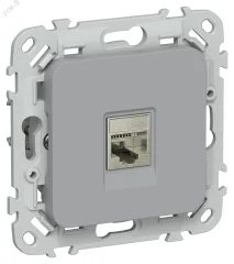 FLITE Розетка компьютерная RJ45 категория 5Е STP РК5е-1-1-ФлС серый IEK FI-K11-1-K03