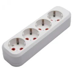 Розетка переносная разборная 4-местная с/з PST16-410-20, белый STEKKER 39012