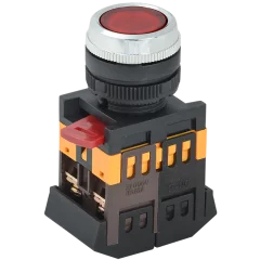 Кнопка ABLFS-22 красный d22мм неон/240В 1з+1р IEK BBT30-ABLFS-K04