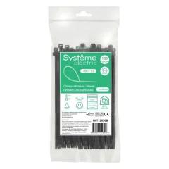 Стяжка кабельная нейлоновая 150х3.6 Чёрная (100шт) в пакете с замком ЗИП-ЛОК IMT150 Systeme Electric