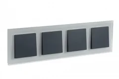 ATLASDESIGN NATURE 4-постовая РАМКА, МАТОВОЕ СТЕКЛО БЕЛЫЙ Systeme Electric ATN330104