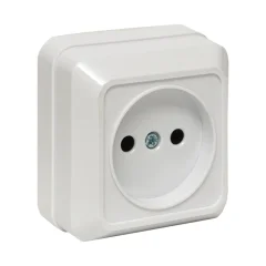 Рим Розетка 1-местная 10А без заземления белая EKF ENR10-022-10