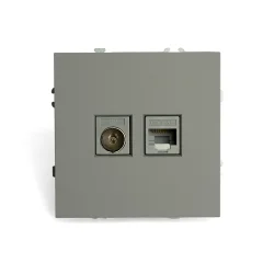 Розетка СП TV комп. RJ-45 механизм (платиново-серый) soft touch Эмили RST00-5106-10 STEKKER 49950