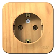 BLANCA О/У РОЗЕТКА с заземлением без шторок ИЗОЛ.ПЛ., 16А, 250В, ЯСЕНЬ Systeme Electric BLNRA010115