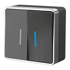 Выключатель двухклавишный с подсветкой Gallant (графит рифленый) W5020104 Werkel a051340