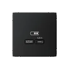 ARTGALLERY USB РОЗЕТКА тип-С 65Вт высокоскор.заряд. QC, PD, механизм, КАРБОН GAL001 Systeme Electric