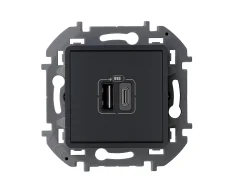 Зарядное устройство с двумя USB-разьемами A-C 240В/5В 3000мА - INSPIRIA - антрацит Legrand 673763
