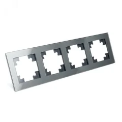 Рамка 4-местная, стекло, серия Катрин, GFR00-7004-06, графит STEKKER 39542