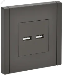 FORTE&PIANO Розетка USB A+A 3,1А FP349 серый IEK FP-U21-D31-K03