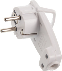 Вилка угловая плоская с кольцом с/з, PPG16-45-202, белый STEKKER 39039