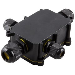 Коробка распаячная LD524 140х100х36 водонепроницаемая 4 выхода 450В черная IP68 STEKKER 49122