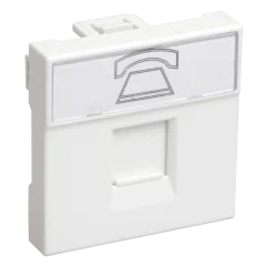 РКФ-20-00-П Розетка телефонная RJ-11 кат.3 (на 2 модуля) ПРАЙМЕР белая IEK CKK-40D-RT2-K01