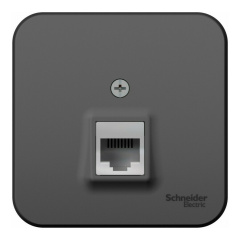 BLANCA О/У РОЗЕТКА компьютерная RJ45, кат.5E, ИЗОЛ.ПЛ.,АНТРАЦИТ Systeme Electric BLNIA045006