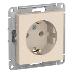 ATLASDESIGN РОЗЕТКА с заземлением, 16А, механизм, БЕЖЕВЫЙ Systeme Electric ATN000243