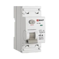 Выключатель дифференциального тока ВД-100N 2P 40А 30мА тип AC эл-мех 6кА PROXIMA EKF E1026M4030