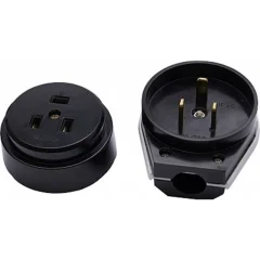 Вилка с розеткой разборные для плит с/з, PPG32-51-20, черный STEKKER 39017