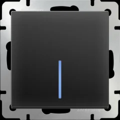 Выключатель одноклавишный проходной с подсветкой (черный матовый) W1112108 Werkel a051609