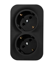 Розетка двойная Quteo с заземлением чёрный матовый Legrand 782470