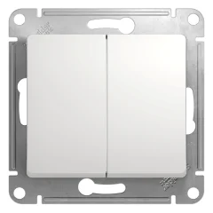 GLOSSA 2-клавишный ПЕРЕКЛЮЧАТЕЛЬ, сх.6/2, 10АХ, механизм, БЕЛЫЙ Systeme Electric GSL000165