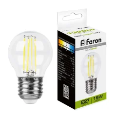 Лампа светодиодная, (15W) 230V E27 4000K прозрачная, LB-515 Feron 38253