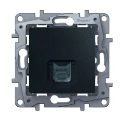 Розетка компьютерная RJ45 категория 5e UTP - Etika - антрацит Legrand 672641