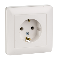 ХИТ С/У РОЗЕТКА с заземлением без шторок 16А, 250В, БЕЛЫЙ. Россия Systeme Electric RS16-134-B