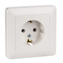 ХИТ С/У РОЗЕТКА с заземлением без шторок 16А, 250В, БЕЛЫЙ. Россия Systeme Electric RS16-134-B