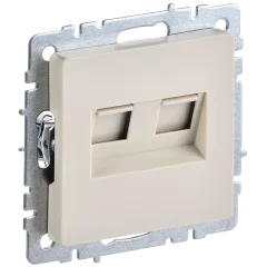 BRITE Роз. комп. 2-ая RJ45 кат.5E РК10-2-БрКр беж. IEK BR-K20-1-K10