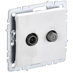 BRITE Роз. двойная TV+SAT РТВ/РСп12-БрБ бел. IEK BR-AF20-O-K01