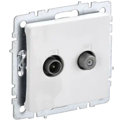 BRITE Роз. двойная TV+SAT РТВ/РСп12-БрБ бел. IEK BR-AF20-O-K01