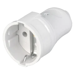 Розетка разборная прямая РПп10-01-Ст с заземляющим контактом 16А белая IEK ERP10-16-01-K01