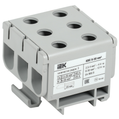 Клемма вводная силовая КВС 6-50 кв.мм. 3-рядная серая IEK YZN14-050-K03