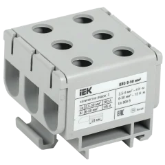 Клемма вводная силовая КВС 6-50 кв.мм. 3-рядная серая IEK YZN14-050-K03