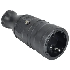 OMEGA Розетка переносная РБп14-1-0м IP20 черная IEK OM-KR20-16-20-P1-00-K02