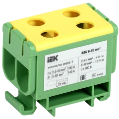 Клемма вводная силовая КВС 6-50 кв.мм. 2-рядная PE IEK YZN23-050-K52