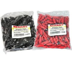 Зажим типа "крокодил" (черн) 5А 40мм в изоляторе REXANT (20/100/5000) Rexant 16-0001