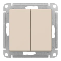 AtlasDesign Бежевый Переключатель 2-клавишный перекрестный, 2 x сх. 7, 10АХ, механи Systeme Electric