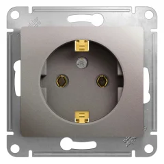 Glossa Платина Розетка с/з Systeme Electric GSL001243