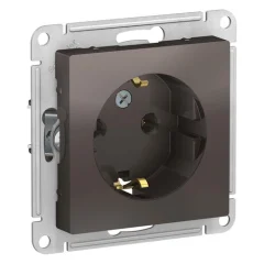 ATLASDESIGN РОЗЕТКА с заземлением без шторок, 16А, механизм, МОККО Systeme Electric ATN000643